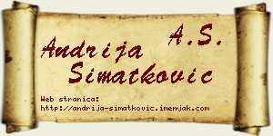 Andrija Simatković vizit kartica